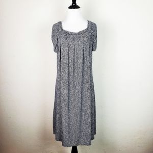 Mary McFadden Dress Pleated Gathered Print Draped Spring Summer Fall Designer